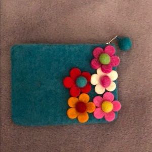 Boiled wool floral pouch. So cute!